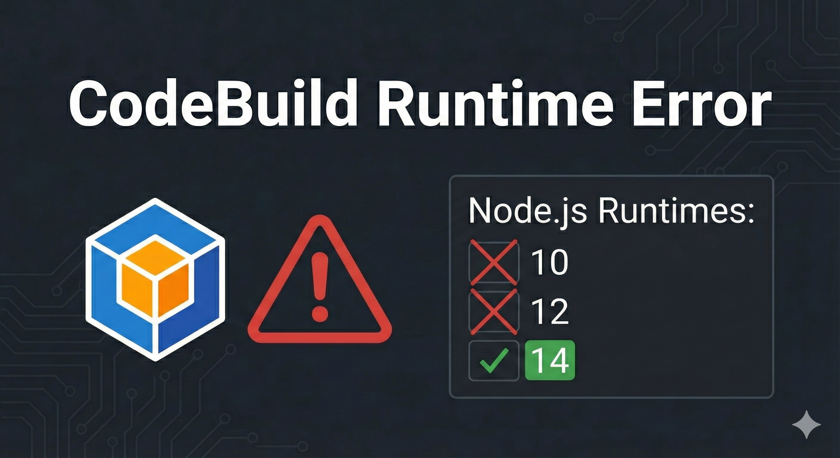 AWS CodeBuild Error: Unknown Runtime Version of Node.js